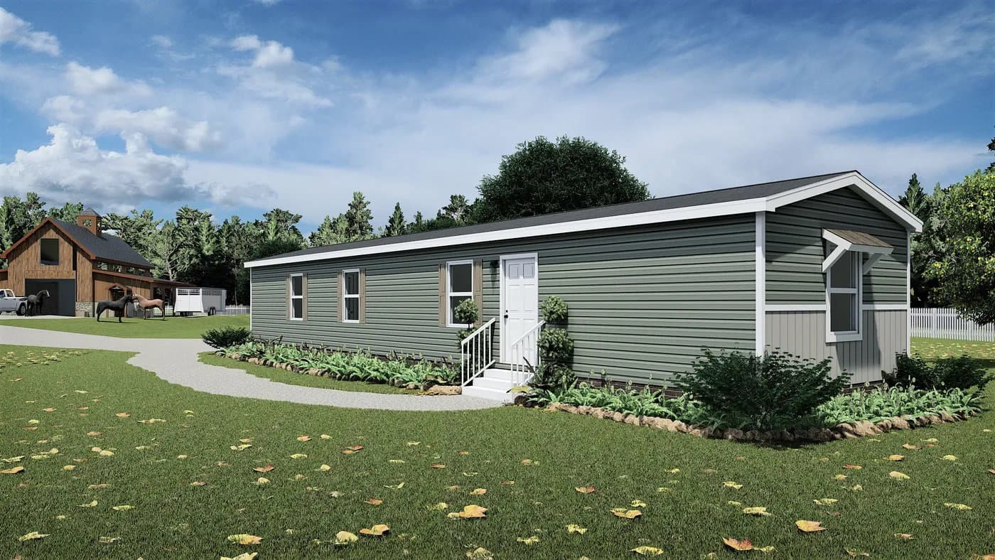 Mustang elevation, hero, and exterior home features